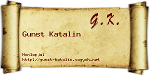 Gunst Katalin névjegykártya